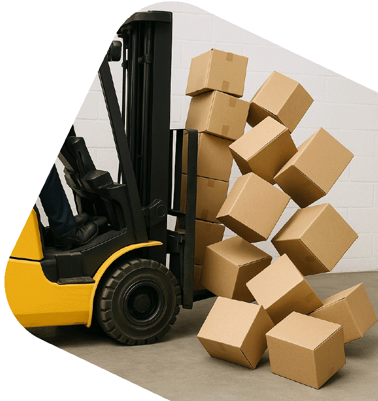 Forklift truck incident dropped load