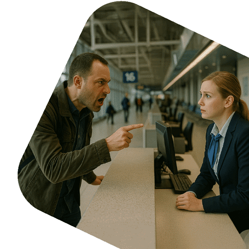 Customer verbally abusing an airport worker